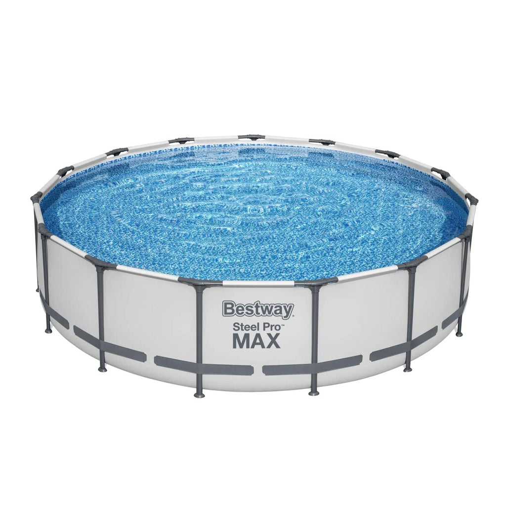 Bestway Steel Pro MAX 15’x42″ Round Above Ground Swimming Pool with Pump & Cover