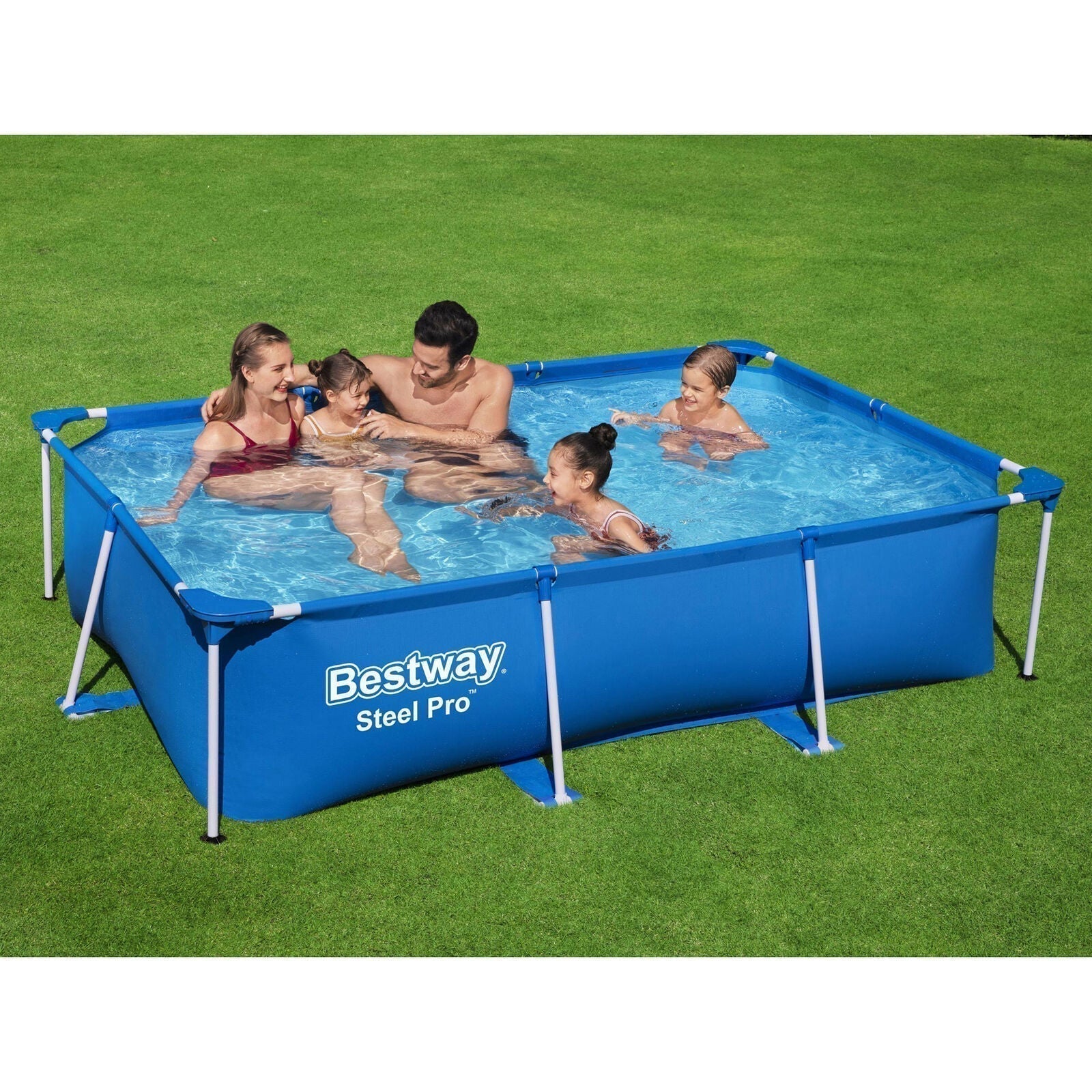 Bestway Steel Pro 8.5’x67″x24″ Rectangular Above Ground Outdoor Swimming Pool
