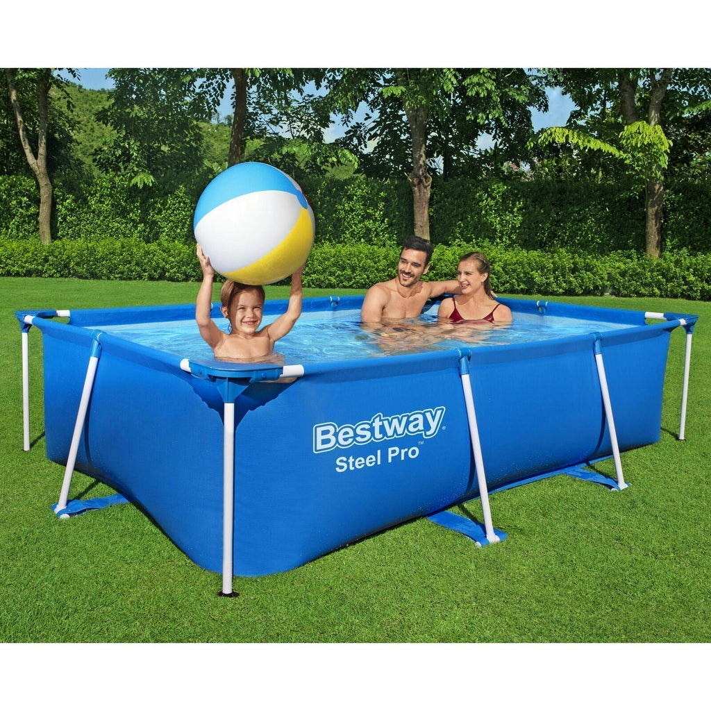 Bestway Steel Pro 8.5’x67″x24″ Rectangular Above Ground Outdoor Swimming Pool