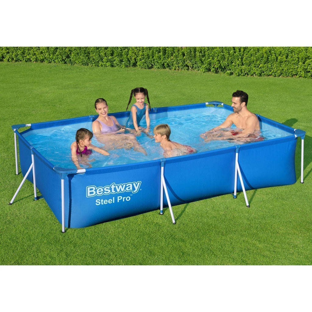 Bestway Steel Pro 9.8′ x 6.6′ x 26″ Rectangular Above Ground Swimming Pool Set