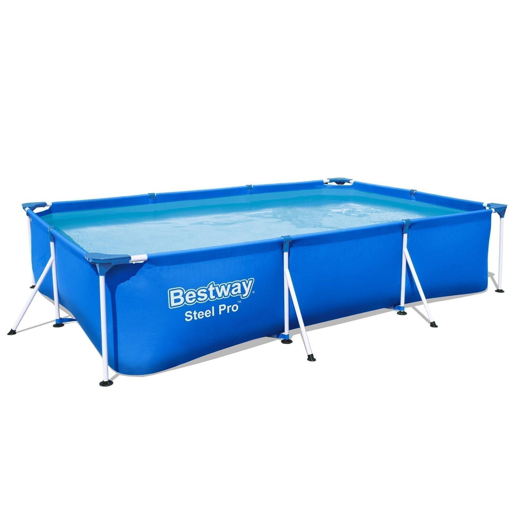Bestway Steel Pro 9.8′ x 6.6′ x 26″ Rectangular Above Ground Swimming Pool Set