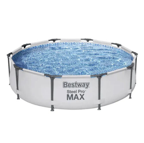Bestway 12′ x 30″ Steel Pro Frame Max Round Above Ground Swimming Pool with Pump