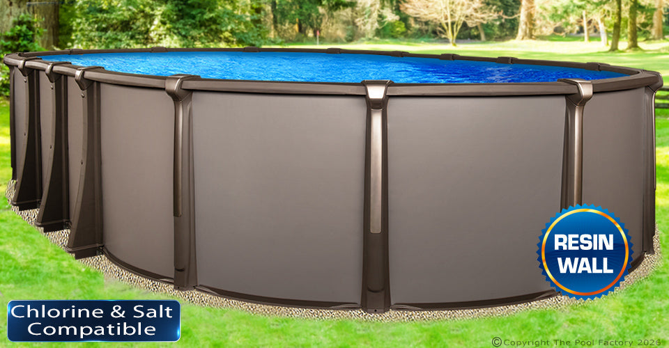 18'x40'x54" Saltwater Defender Oval Pool with Resin Wall