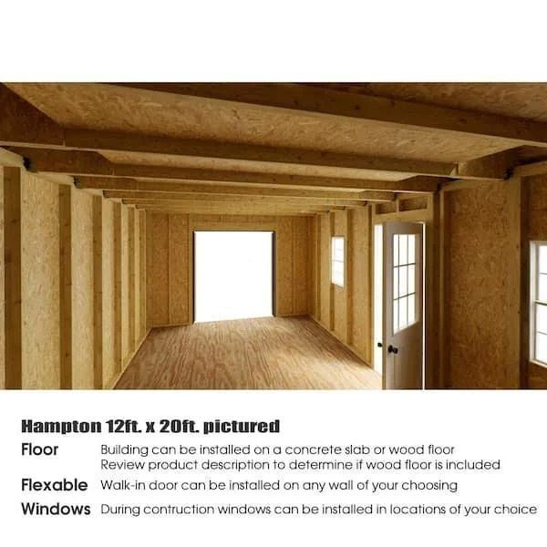 Best barns Hampton 12×24 Wood Storage Shed Kit Installation Included