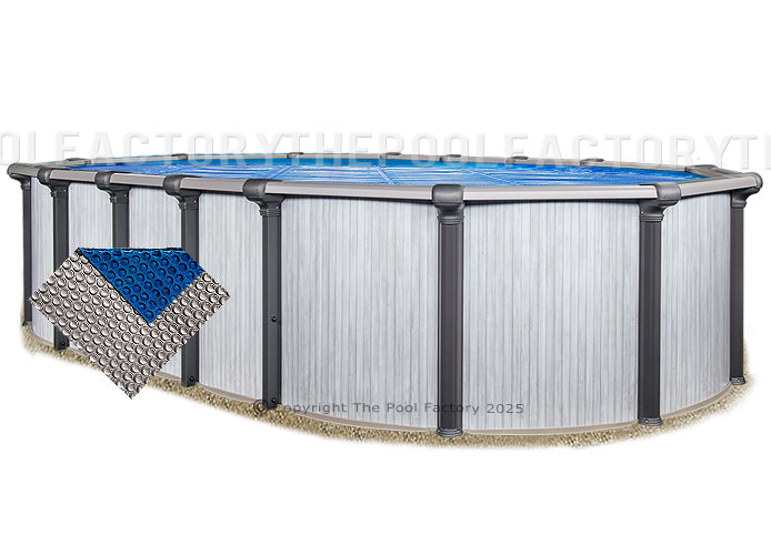 10'x19' Oval Space Age Silver/Blue Solar Cover