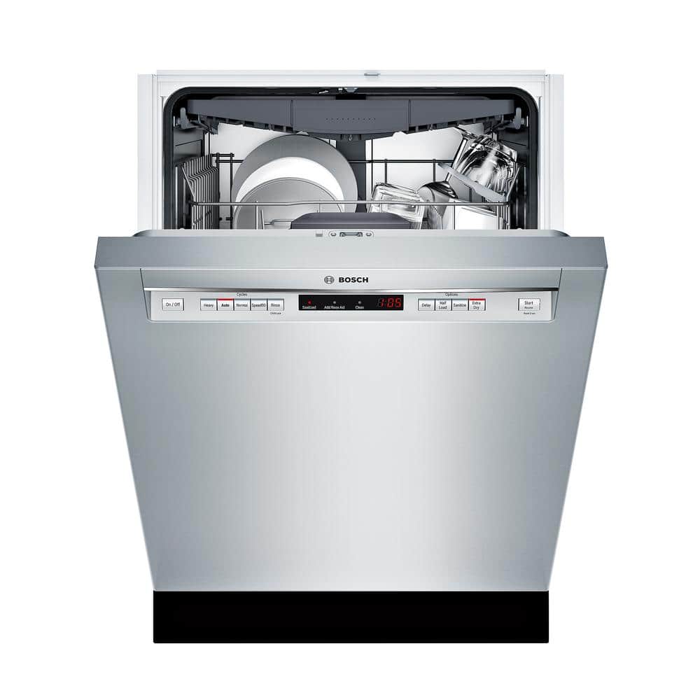 Bosch  300 Series 24 in. Stainless Steel Front Control Tall Tub Dishwasher with Stainless Steel Tub and 3rd Rack, 44dBA
