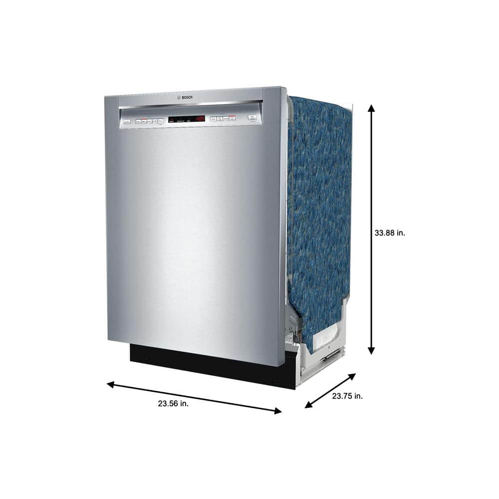Bosch  300 Series 24 in. Stainless Steel Front Control Tall Tub Dishwasher with Stainless Steel Tub and 3rd Rack, 44dBA