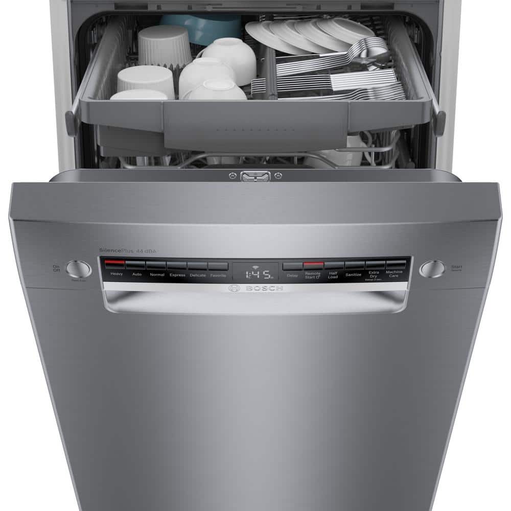 Bosch  800 Series 18 in. ADA Compact Front Control Dishwasher in Stainless Steel with Stainless Steel Tub and 3rd Rack, 44dBA