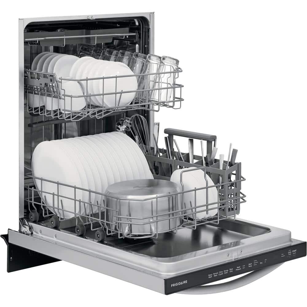 Frigidaire 24 in. Stainless Steel Top Control Built-In Tall Tub Dishwasher with Stainless Steel Tub and 3rd Level Rack, 49 dBA