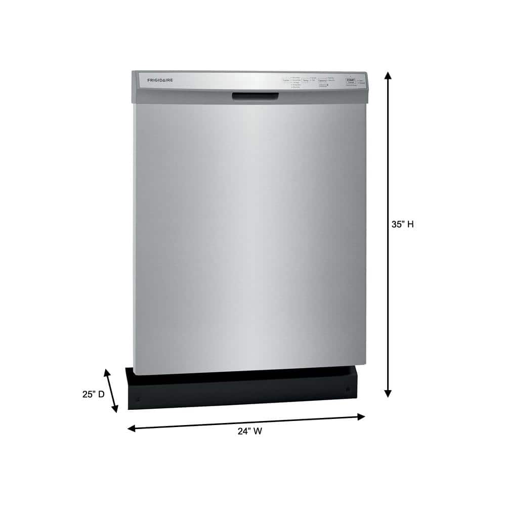 Frigidaire  24 in. Stainless Steel Front Control Built-In Tall Tub Dishwasher, 55 dBA