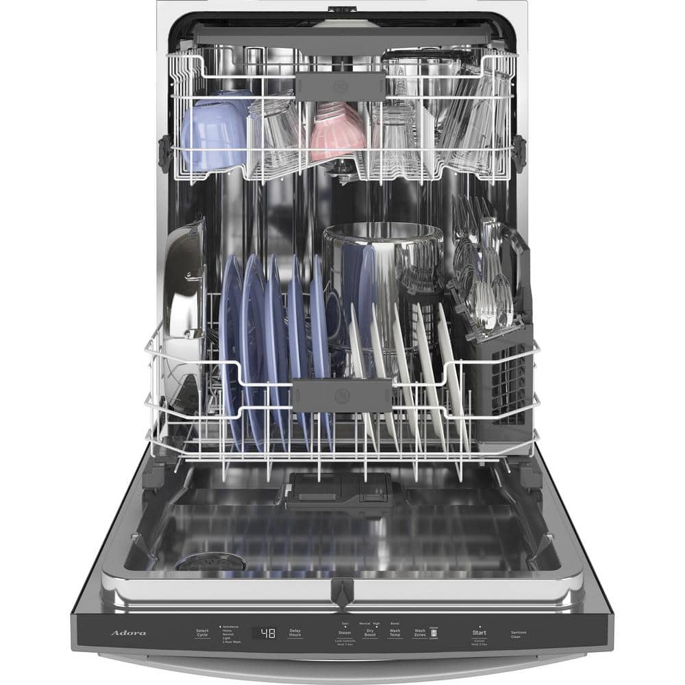 GE  Adora 24 in. Stainless Steel Top Control Built-In Tall Tub Dishwasher with Stainless Steel Tub, 3rd Rack, and 48 dBA