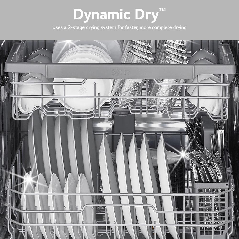 LG 24 in. in Stainless Steel Front Control Dishwasher with NeveRust Stainless Steel Tub and Dynamic Dry