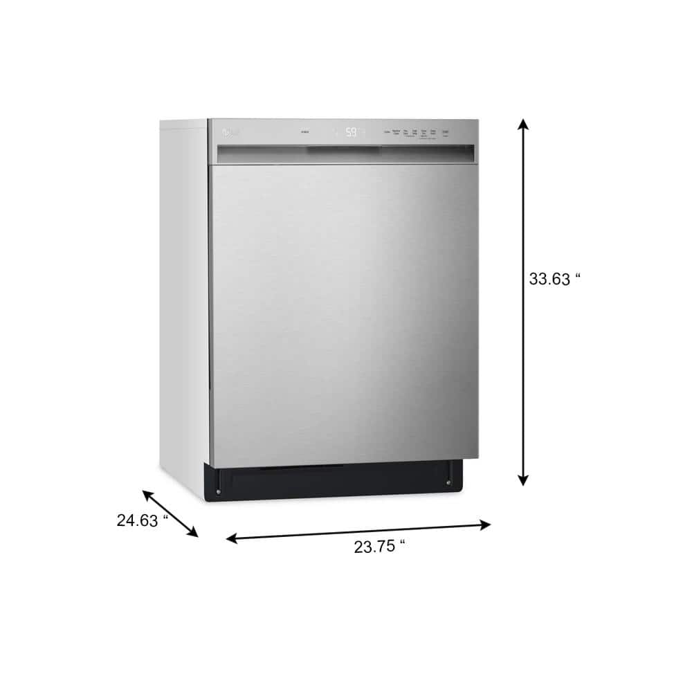 LG 24 in. in Stainless Steel Front Control Dishwasher with NeveRust Stainless Steel Tub and Dynamic Dry