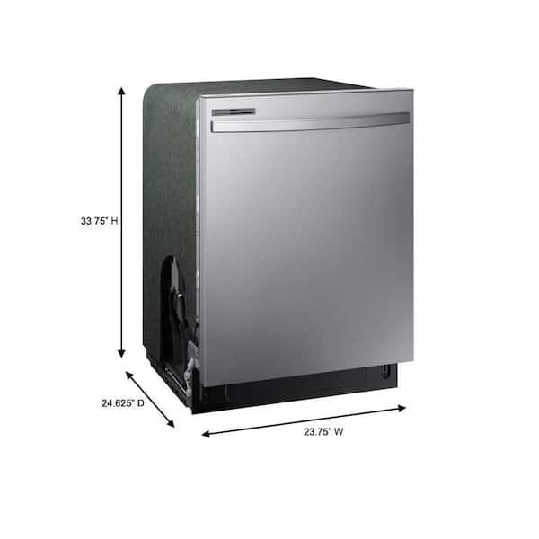 Samsung  24 in. Top Control Tall Tub Dishwasher in Stainless Steel with Stainless Steel Interior Door, 55 dBA