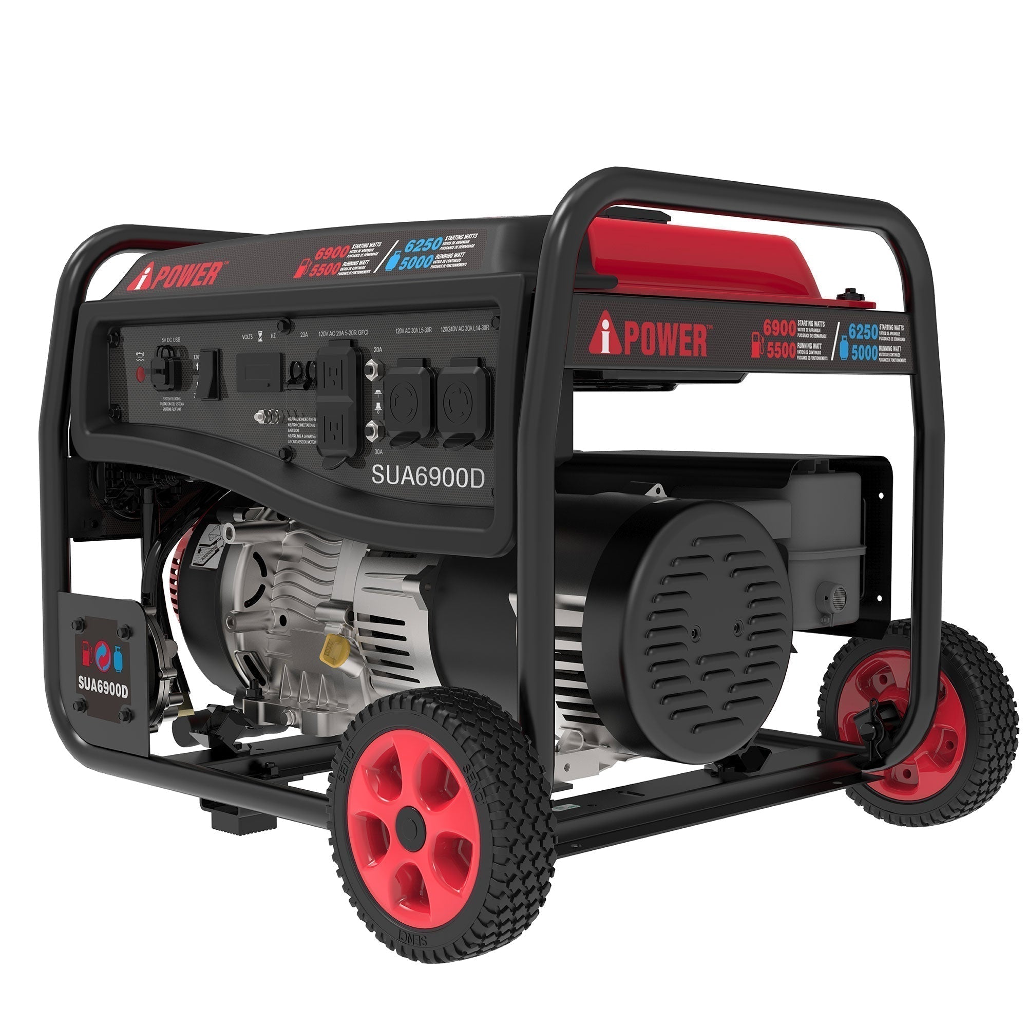 SUA6900D – 6900 Watt<br> Dual Fuel Portable Generator