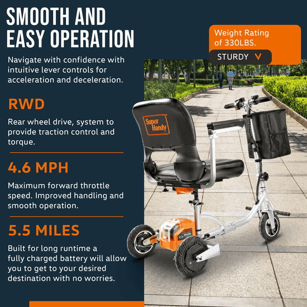 SuperHandy All Terrain Mobility Scooter Plus GUT140 48V 2Ah Battery