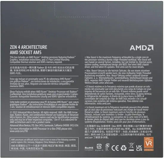AMD – Ryzen 9 7950X 16-core – 32-Thread 4.5GHz (5.7 GHz Max Boost) Socket AM5 Desktop Processor