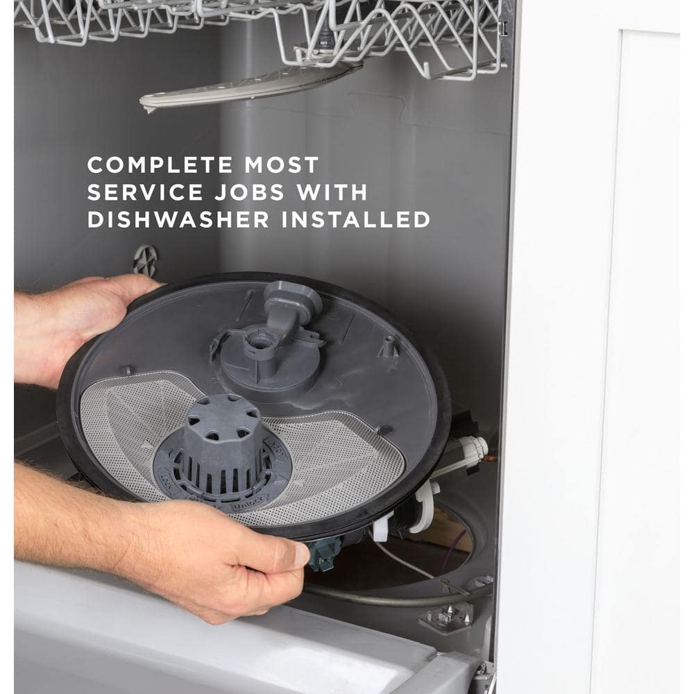 GE  24 in. White Front Control Built-In Tall Tub Dishwasher with 60dBA, ENERGY STAR