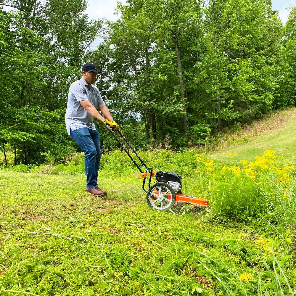 Yard Force YF22-HWT High-Wheeled Trimmer Gas Powered Walk-Behind 22″ 163cc Engine New
