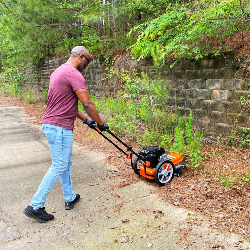 Yard Force YF22-HWT High-Wheeled Trimmer Gas Powered Walk-Behind 22″ 163cc Engine New