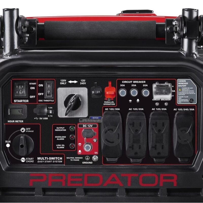 Predator Super Quiet Inverter 9500 Watt Generator with Co Secure Technology